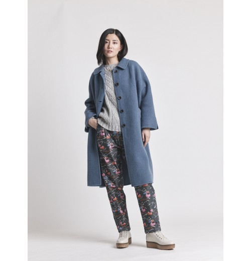 Sky Blue Double Faced Wool Coat