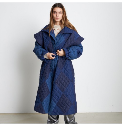 Stella Nova Long Quilted Blue Coat