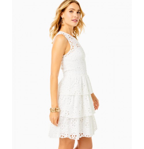 Judelyn Eyelet Ruffle Dress