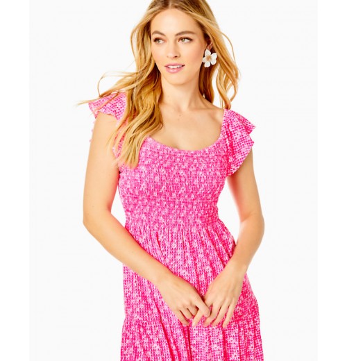 Jilly Smocked Midi Dress