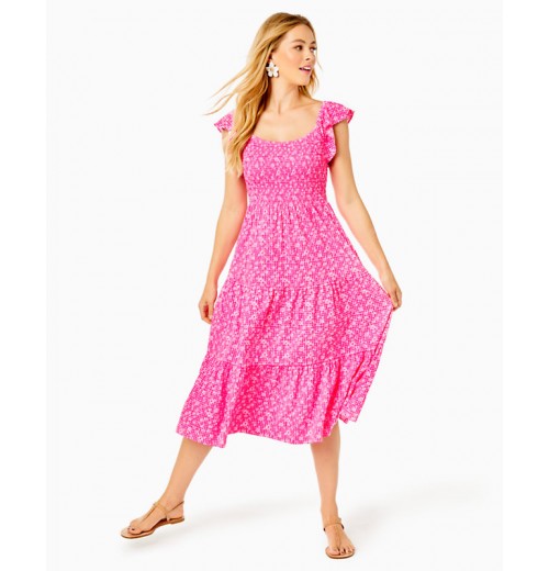 Jilly Smocked Midi Dress